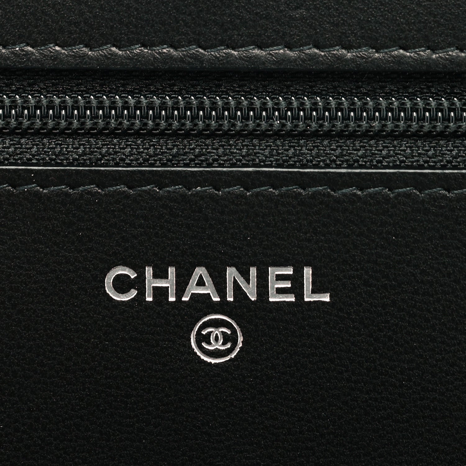 Chanel Calfskin Whipstitch Wallet On Chain WOC Black 5 of 7