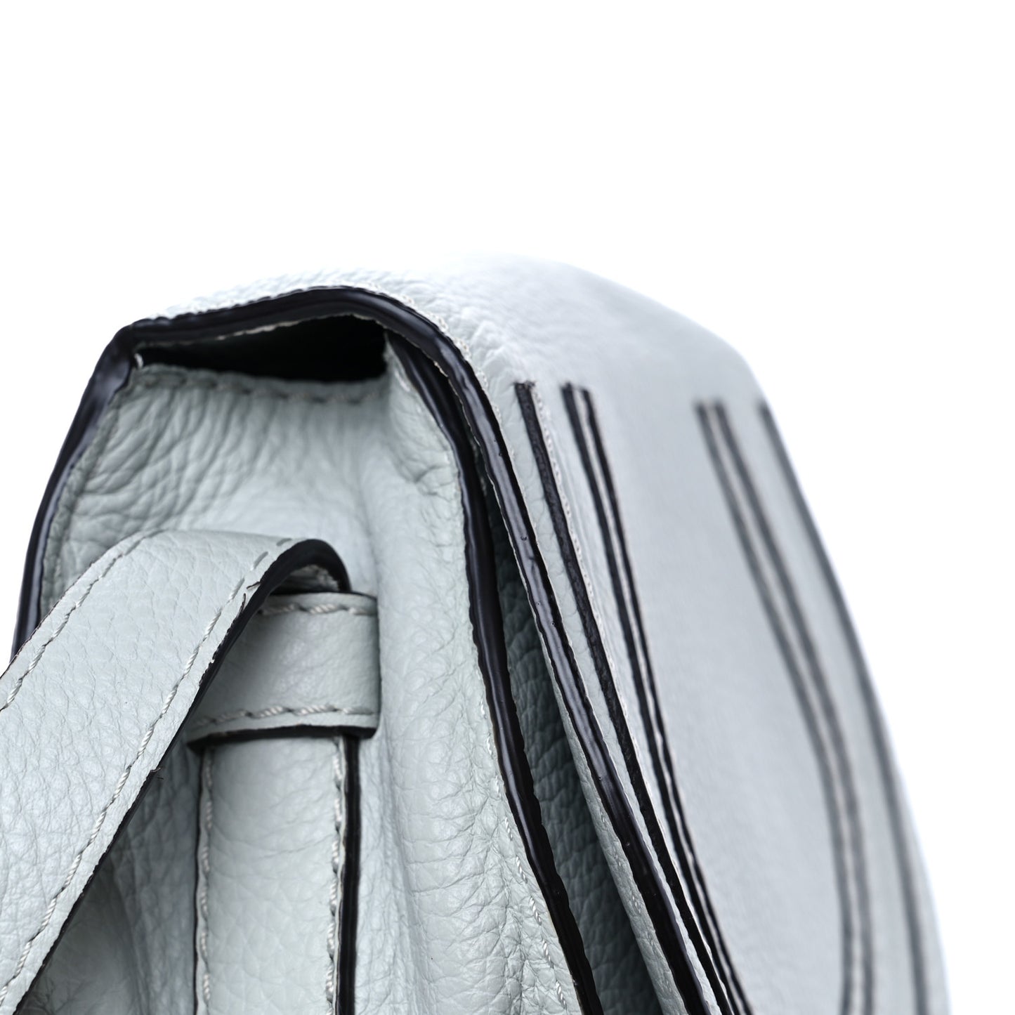 Calfskin Mini Marcie Round Crossbody Bag Light Cloud