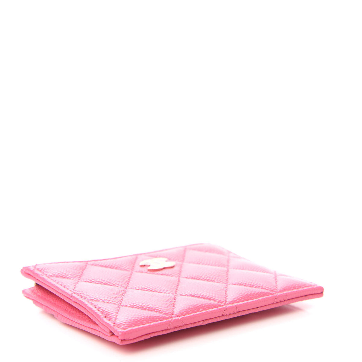 Chanel Caviar Quilted CC Zip Card Holder Pink 4 of 11
