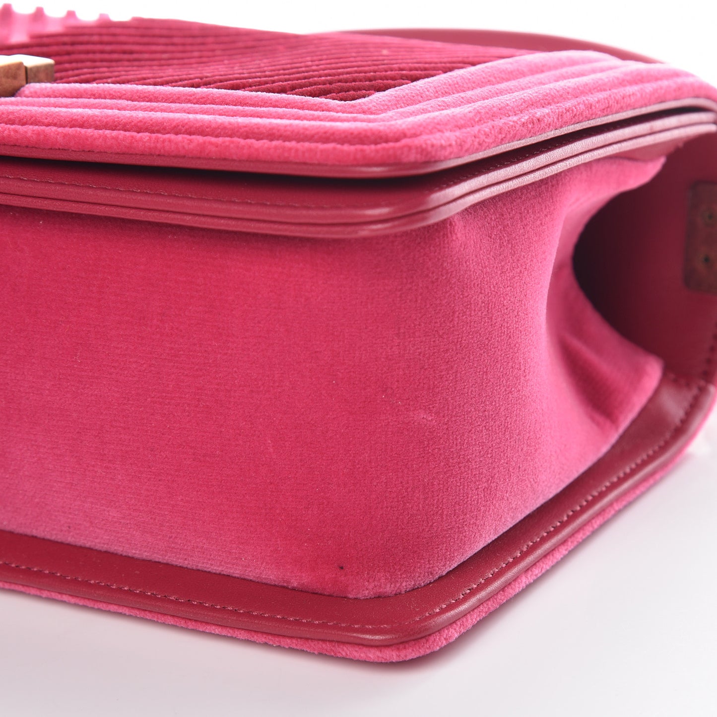 Velvet Chevron Medium Boy Flap Pink