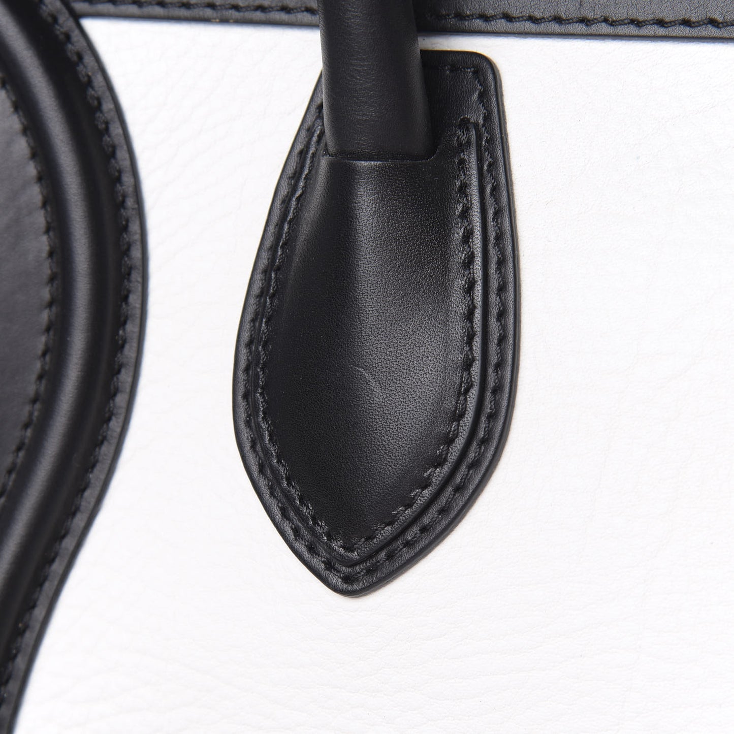 Smooth Calfskin Shrunken Lambskin Mini Bi-Color Luggage Black White