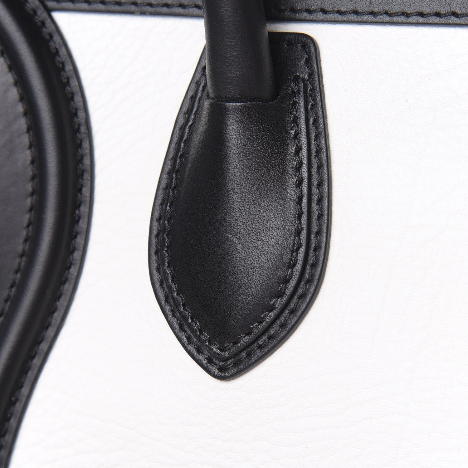 Celine Smooth Calfskin Shrunken Lambskin Mini Bi-Color Luggage Black White 12 of 12