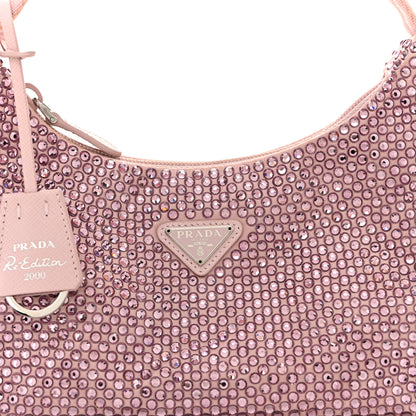 Prada Satin Crystal Mini Re-Edition 2000 Bag Alabastro 8 of 13