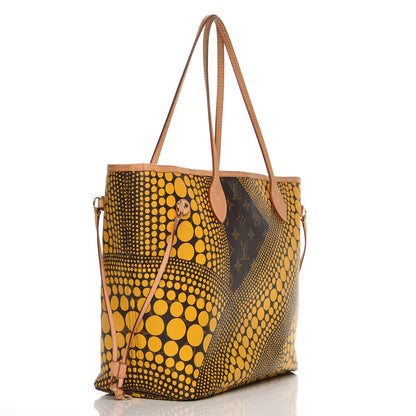 Louis Vuitton Monogram Kusama Waves Neverfull MM Yellow 3 of 9