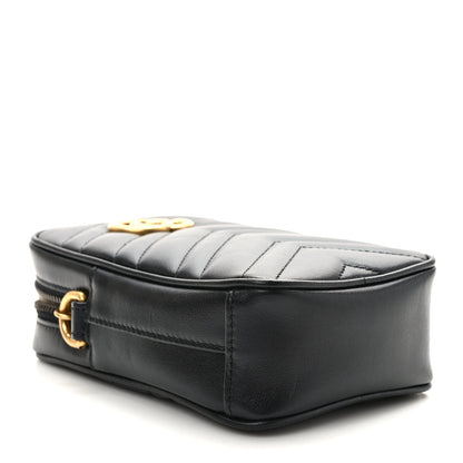 Gucci Calfskin Matelasse Mini GG Marmont Crossbody Bag Black 4 of 8