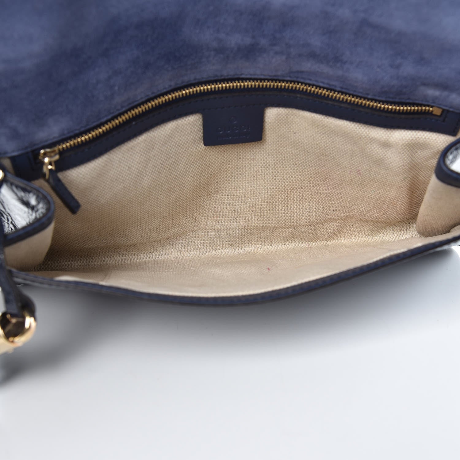 Gucci Soft Patent Medium Soho Clutch Uniform Blue 5 of 9