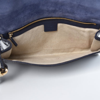 Gucci Soft Patent Medium Soho Clutch Uniform Blue 5 of 9