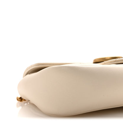Gucci Calfskin Matelasse Super Mini GG Marmont Shoulder Bag White 9 of 10