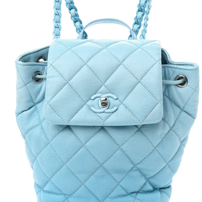 Chanel Shaded Caviar Quilted Lacquered CC My Everything Drawstring Backpack Blue Light Blue 8 of 10