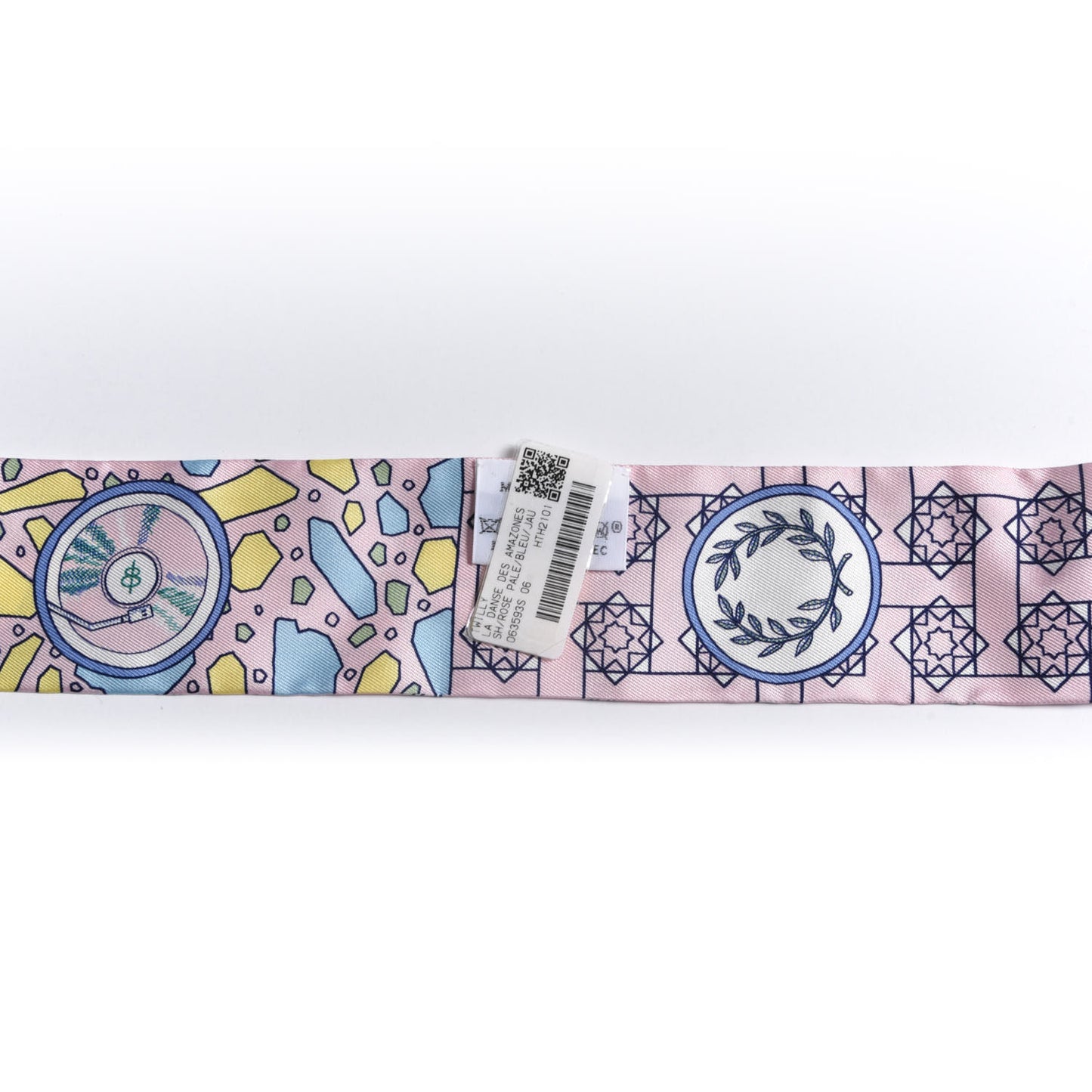 Silk La Danse Des Amazones Twilly Rose Pale Bleu Jaune