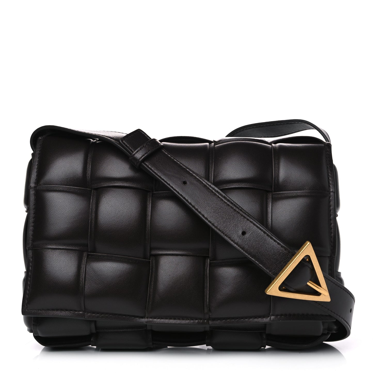 Nappa Maxi Intreccio Padded Cassette Crossbody Bag Fondente