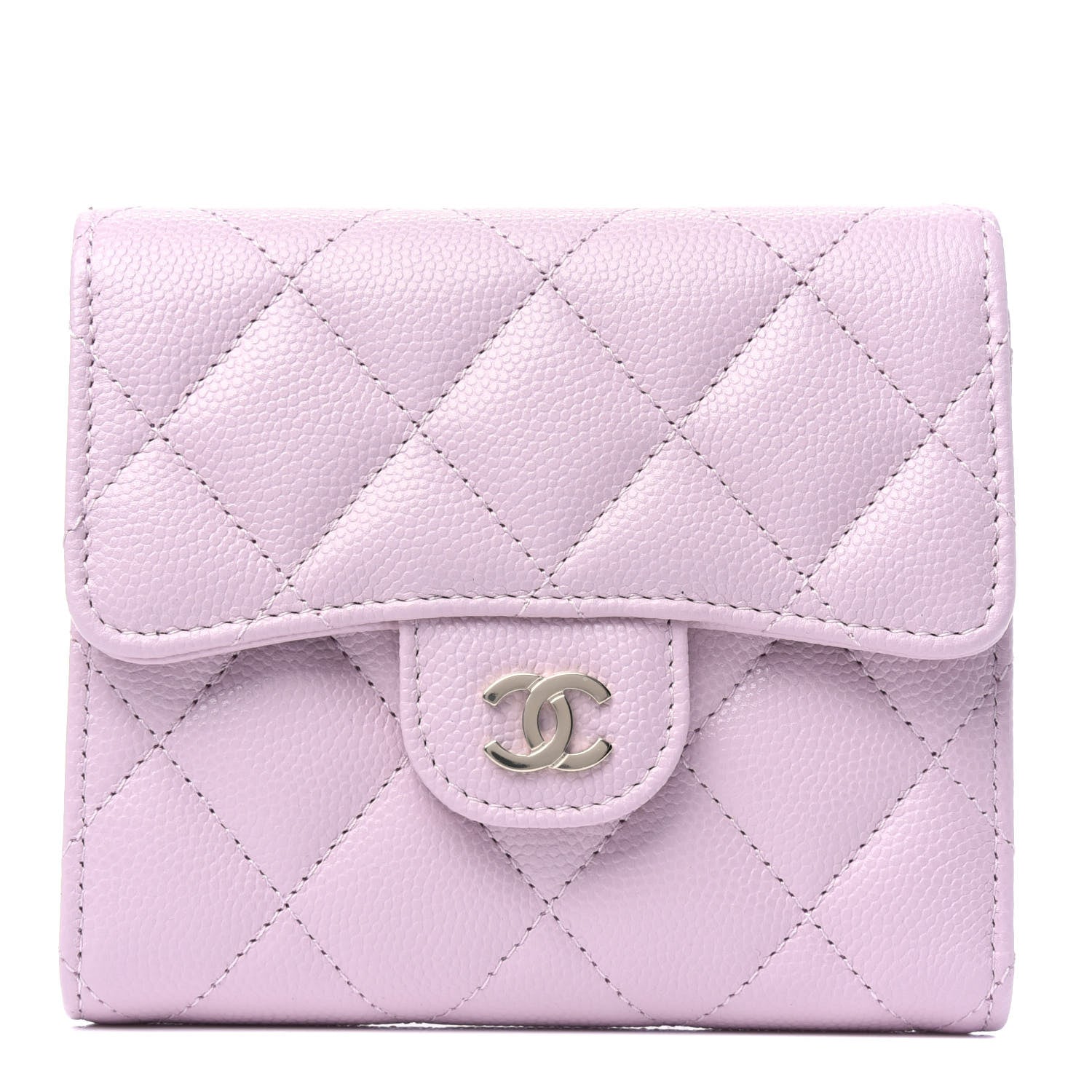 Chanel Caviar Quilted Compact Flap Wallet Light Pink 1 of 3