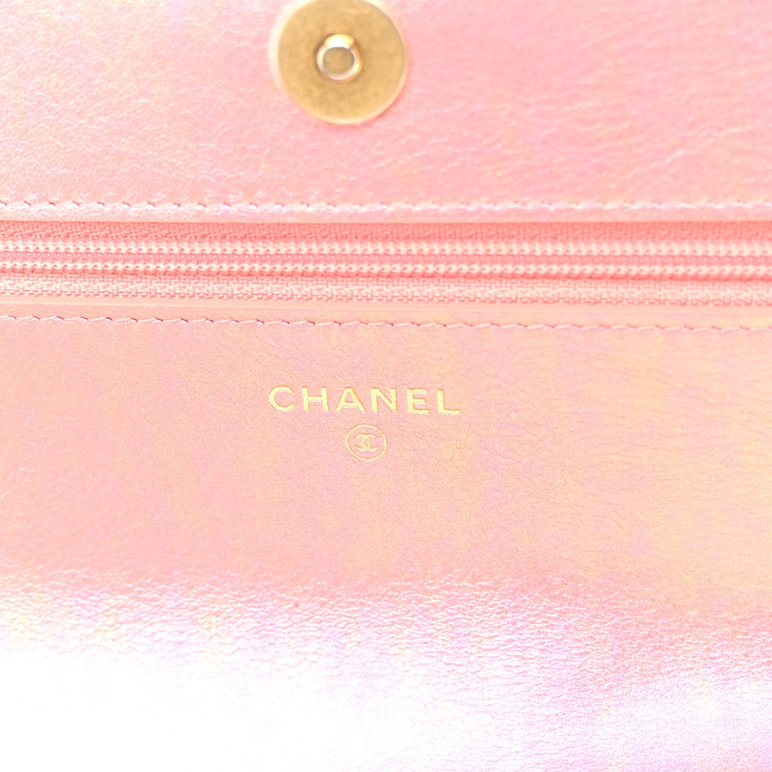 Chanel Iridescent Calfskin Quilted Chanel 19 Wallet On Chain WOC Pink 6 of 11