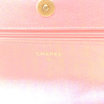 Chanel Iridescent Calfskin Quilted Chanel 19 Wallet On Chain WOC Pink 6 of 11