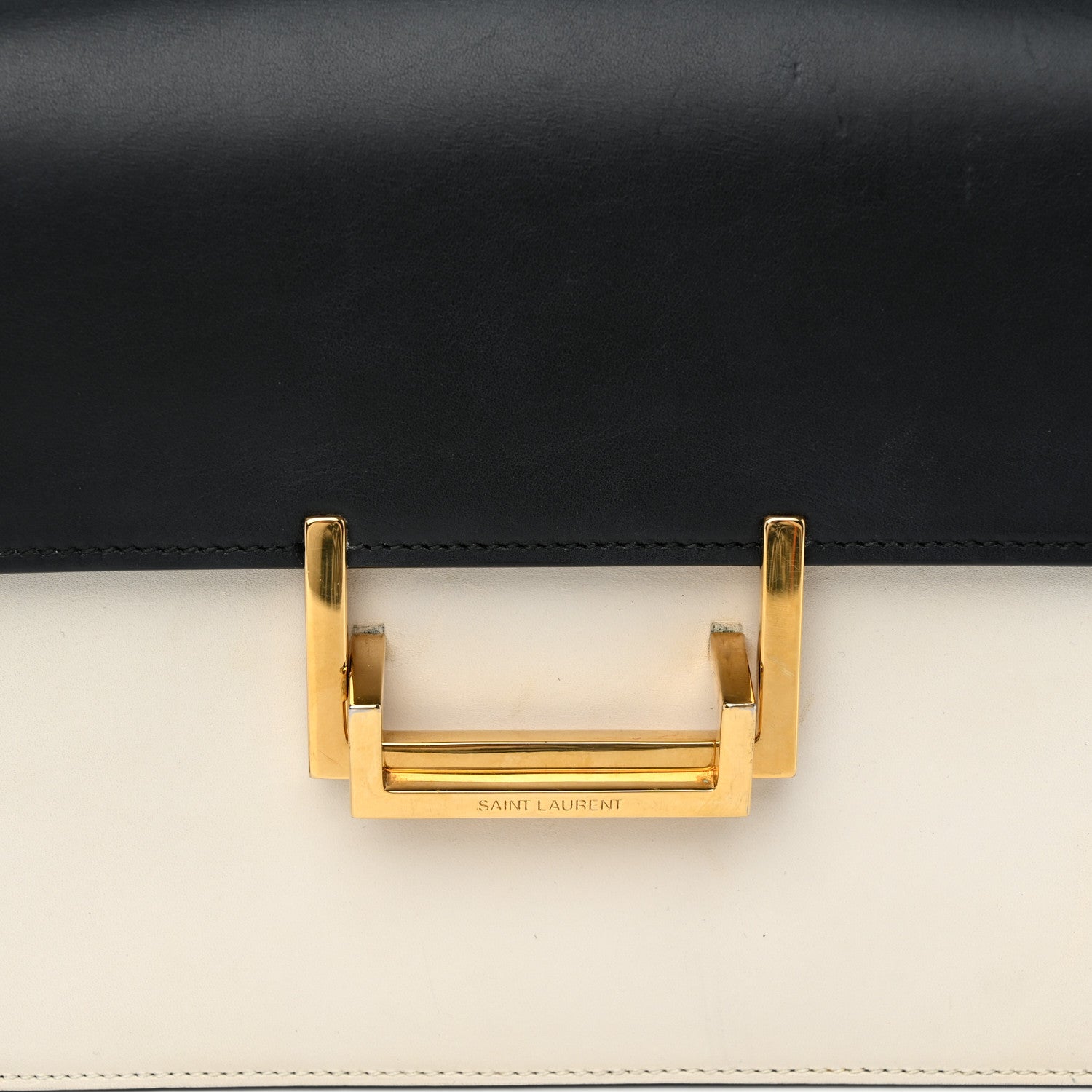 Saint Laurent Calfskin Medium Classic Lulu Bag Black White 9 of 11
