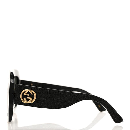 Gucci Square Frame Glitter GG0102S Sunglasses Black 3 of 8