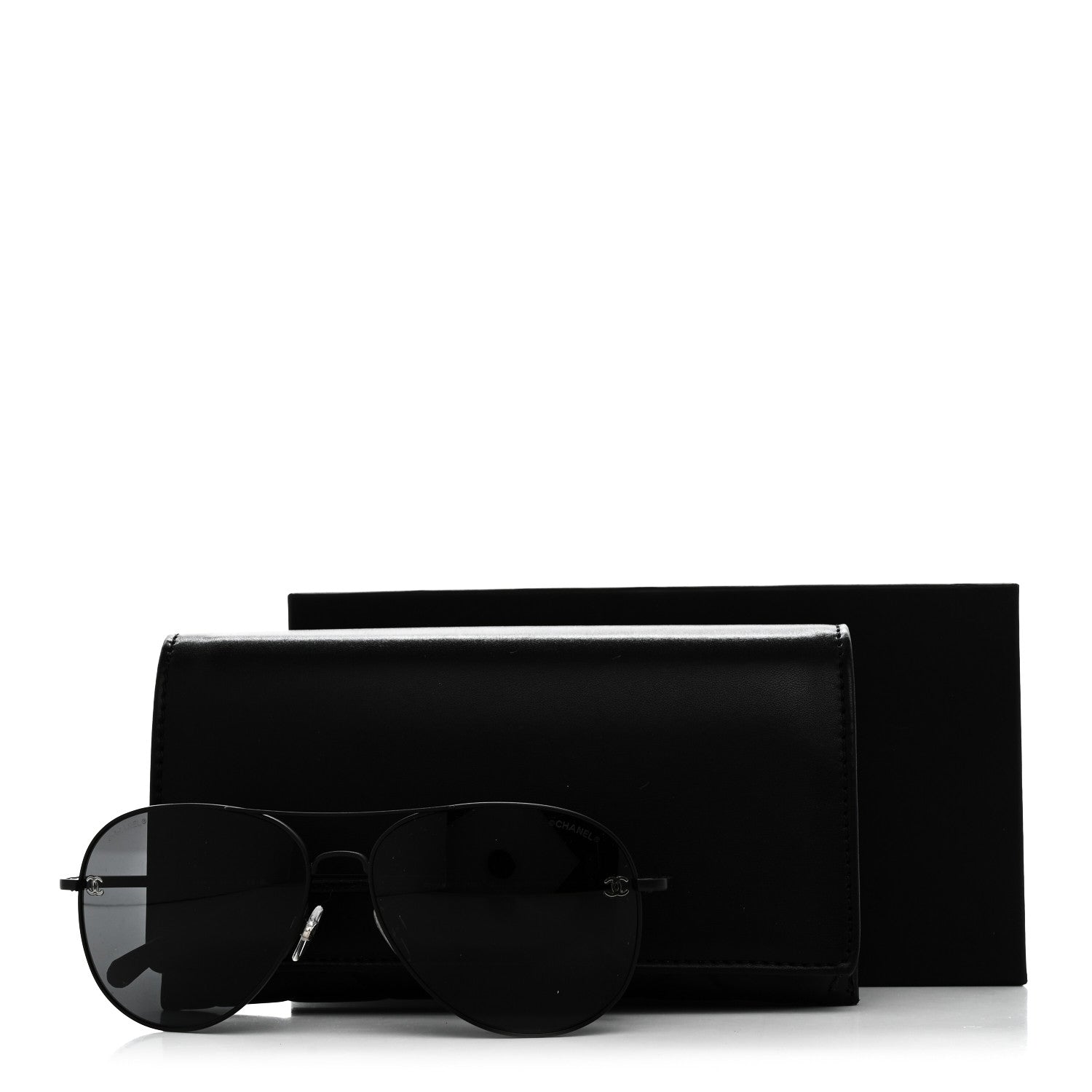 Chanel Aviator CC Sunglasses 4189-T-Q Black 7 of 7