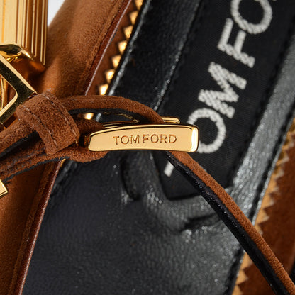 Tom Ford Suede Padlock Ankle Strap Pumps 37 Brown 4 of 8
