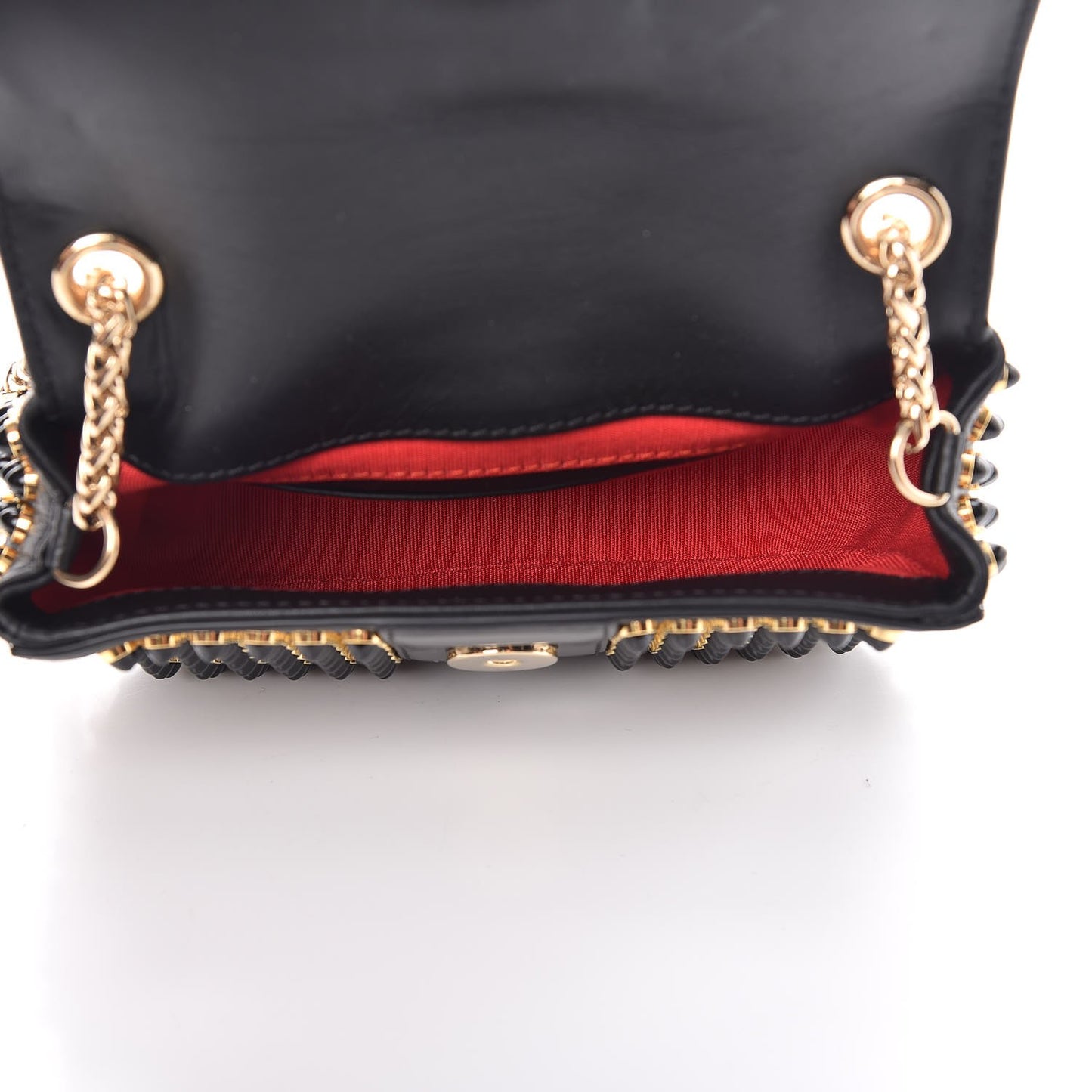 Calfskin Cabo Sweety Charity Crossbody Bag Black Gold