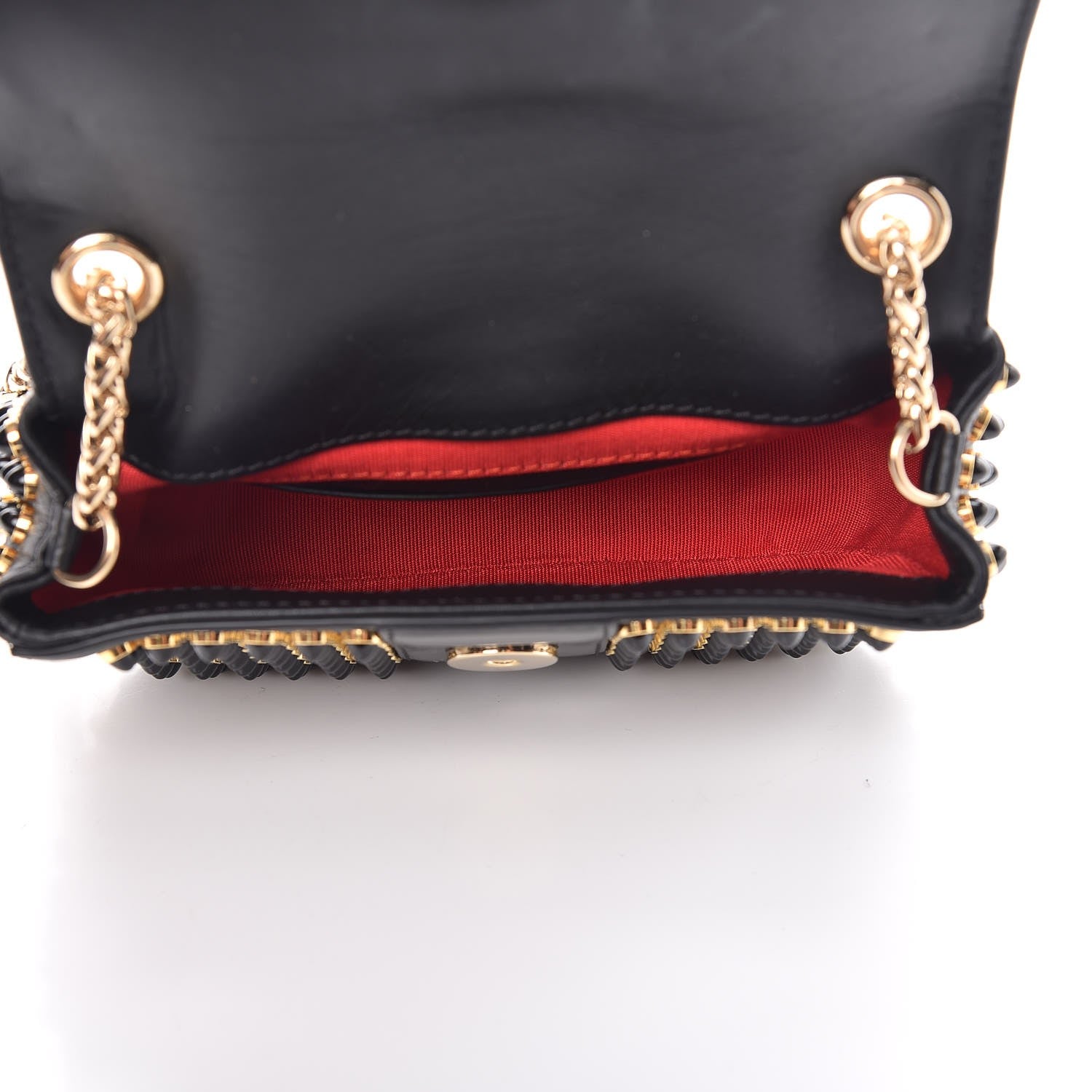 Christian Louboutin Calfskin Cabo Sweety Charity Crossbody Bag Black Gold 5 of 8