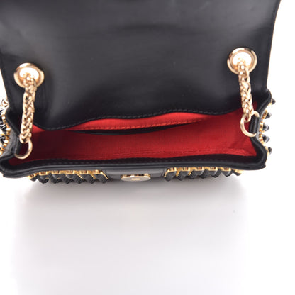 Christian Louboutin Calfskin Cabo Sweety Charity Crossbody Bag Black Gold 5 of 8