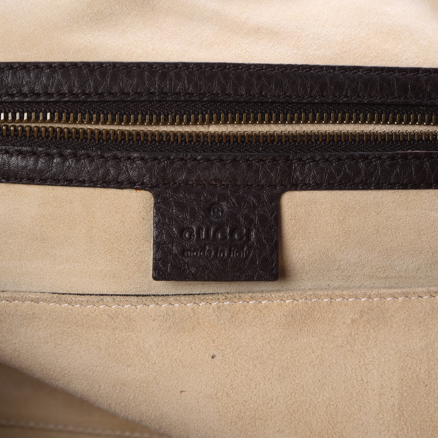 Gucci Pebbled Calfskin Medium 1973 Tote Dark Brown 6 of 7