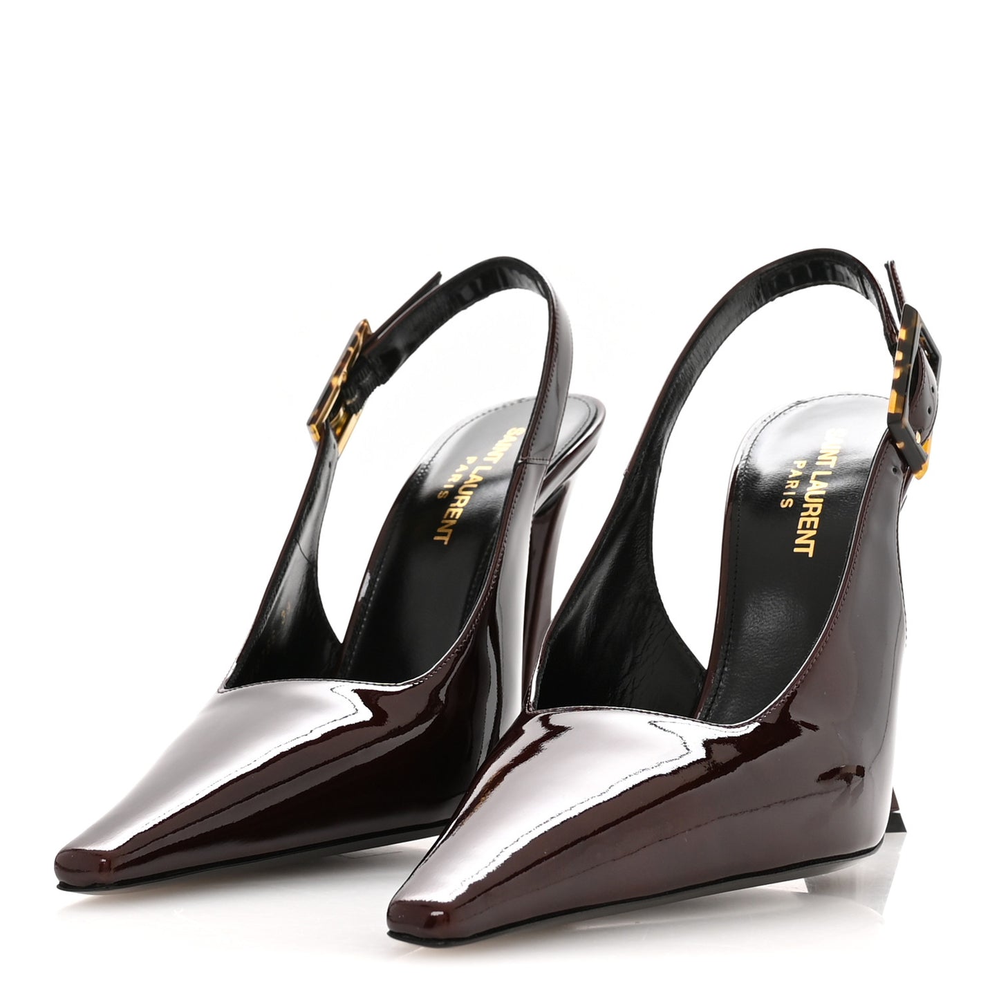Vernice Gloss Dune 110 Slingback Pumps 39 Marron Glace