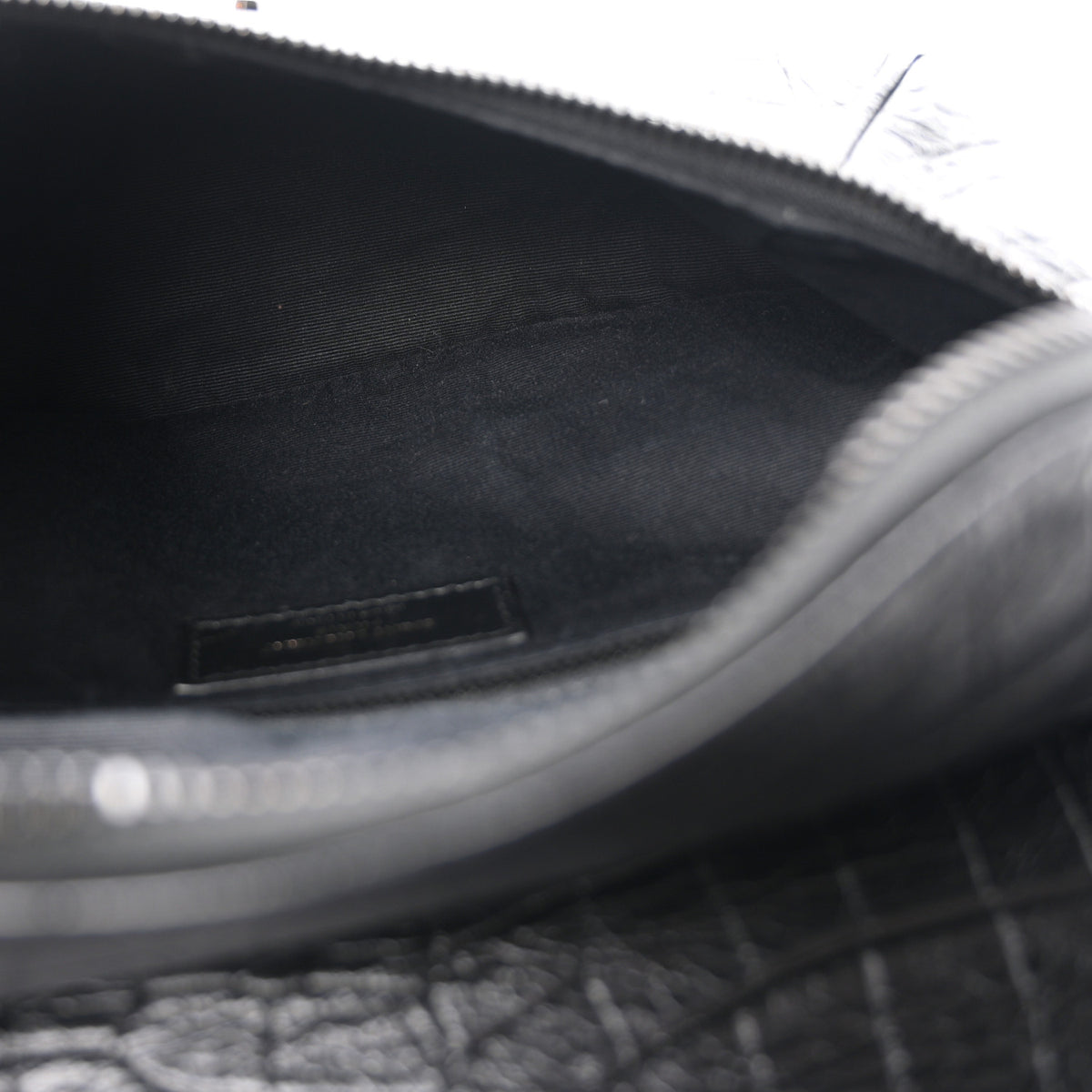 Crocodile Embossed Calfskin Matelasse Monogram Baby Niki Shoulder Belt Bag Black
