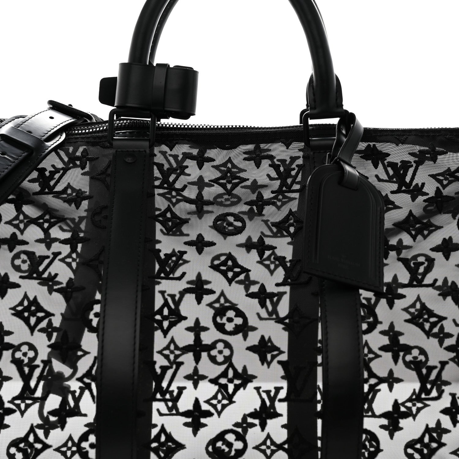 Louis Vuitton Monogram See Through Keepall Bandouliere 50 Black 6 of 18