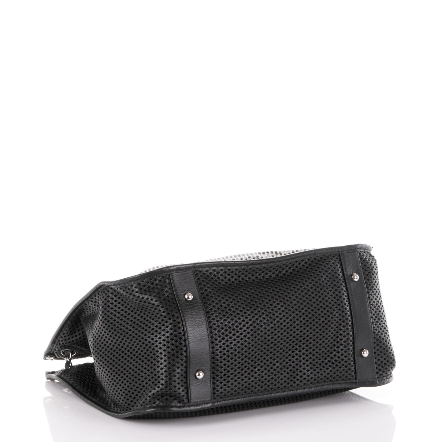 Calfskin Perforated Up In The Air Tote Black