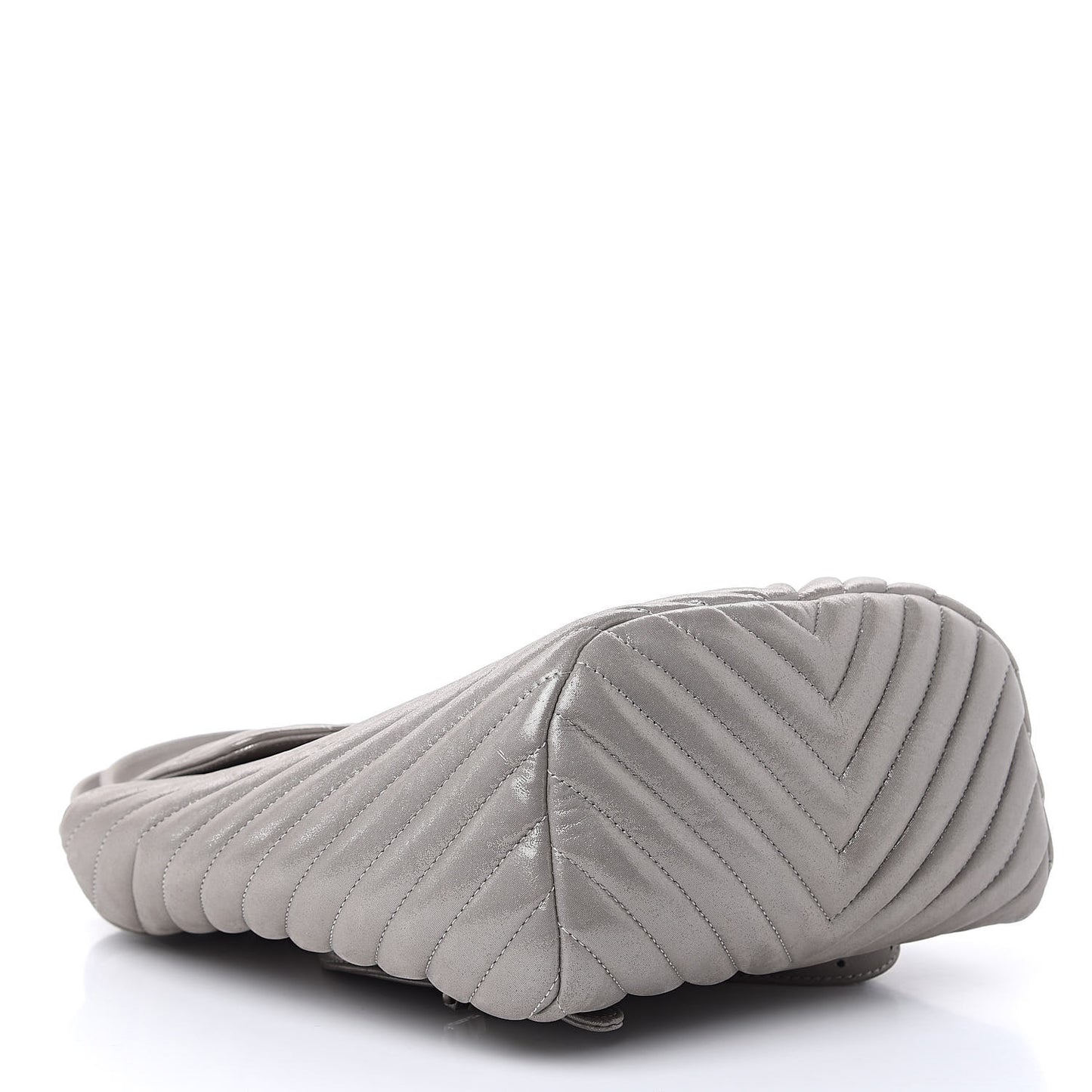 Metallic Calfskin Chevron Quilted Small Urban Spirit Backpack Silver