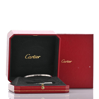 Cartier 18K White Gold Small LOVE Bracelet 18 7 of 7