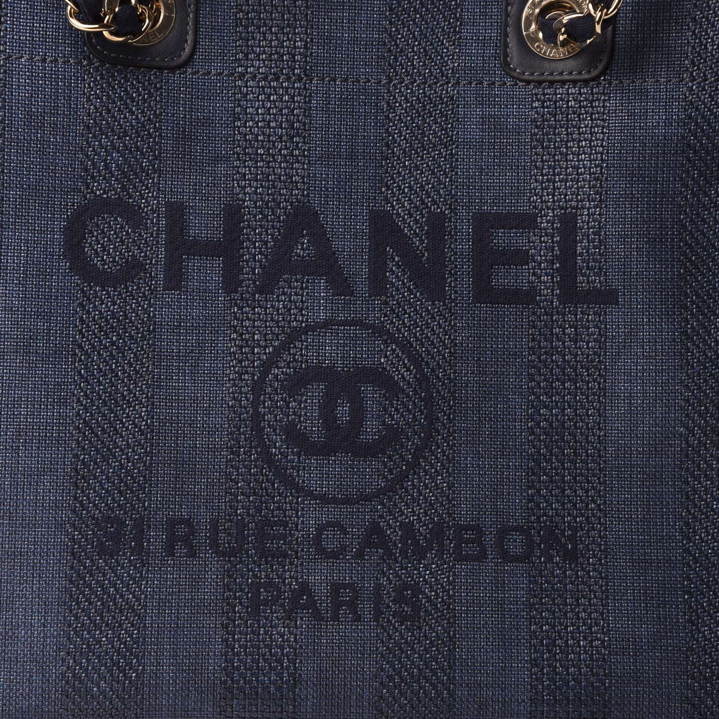 Mixed Fibers Striped Medium Deauville Tote Navy Blue