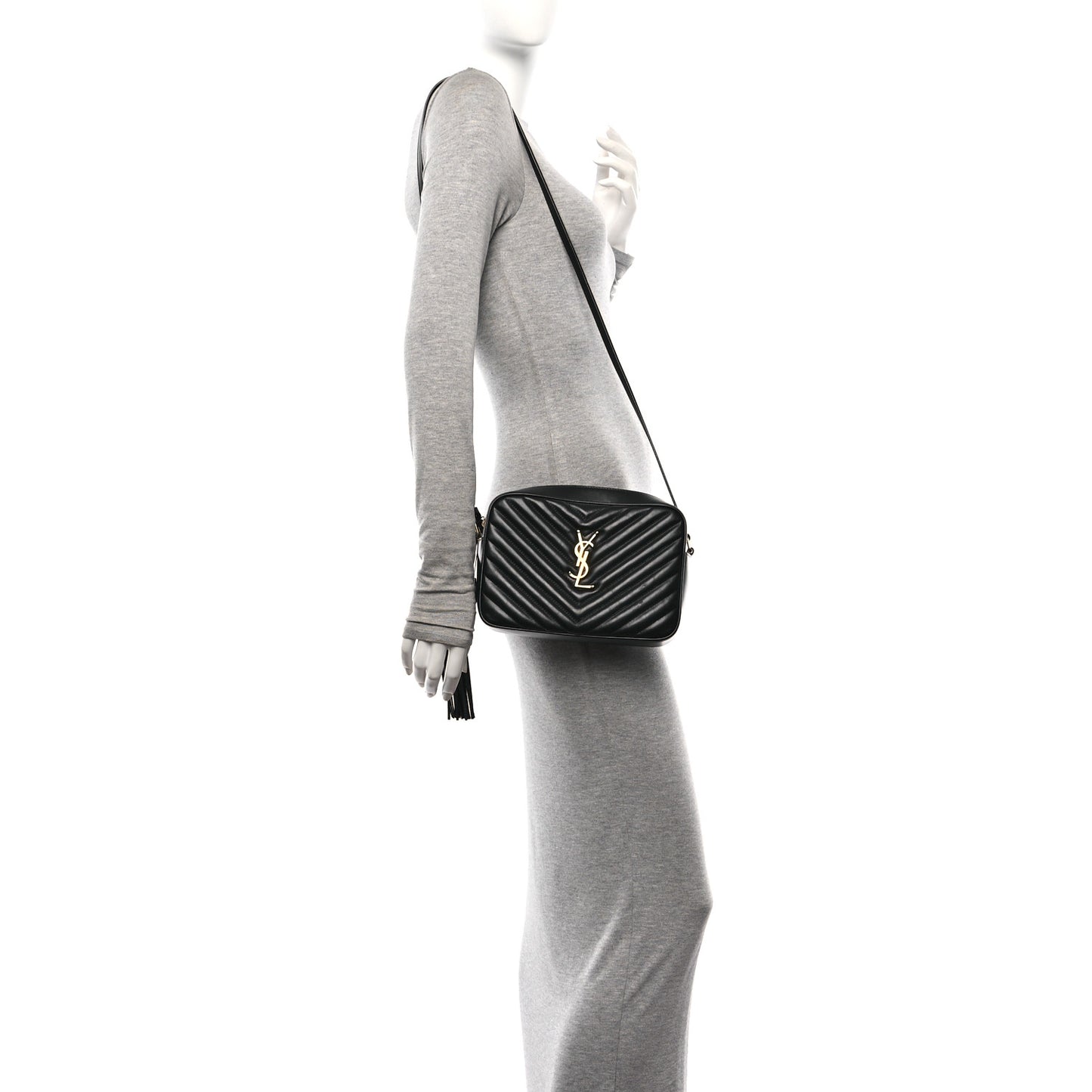 Calfskin Matelasse Monogram Lou Camera Bag Black