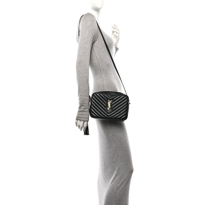 Saint Laurent Calfskin Matelasse Monogram Lou Camera Bag Black 2 of 11