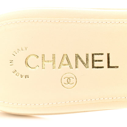 Chanel Lambskin Quilted Turnlock Flat Mules 39 Light Beige 14 of 26