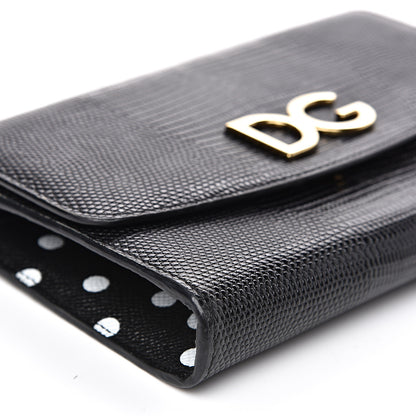 Dolce & Gabbana Lizard Effect Wallet On Chain Black 7 of 12