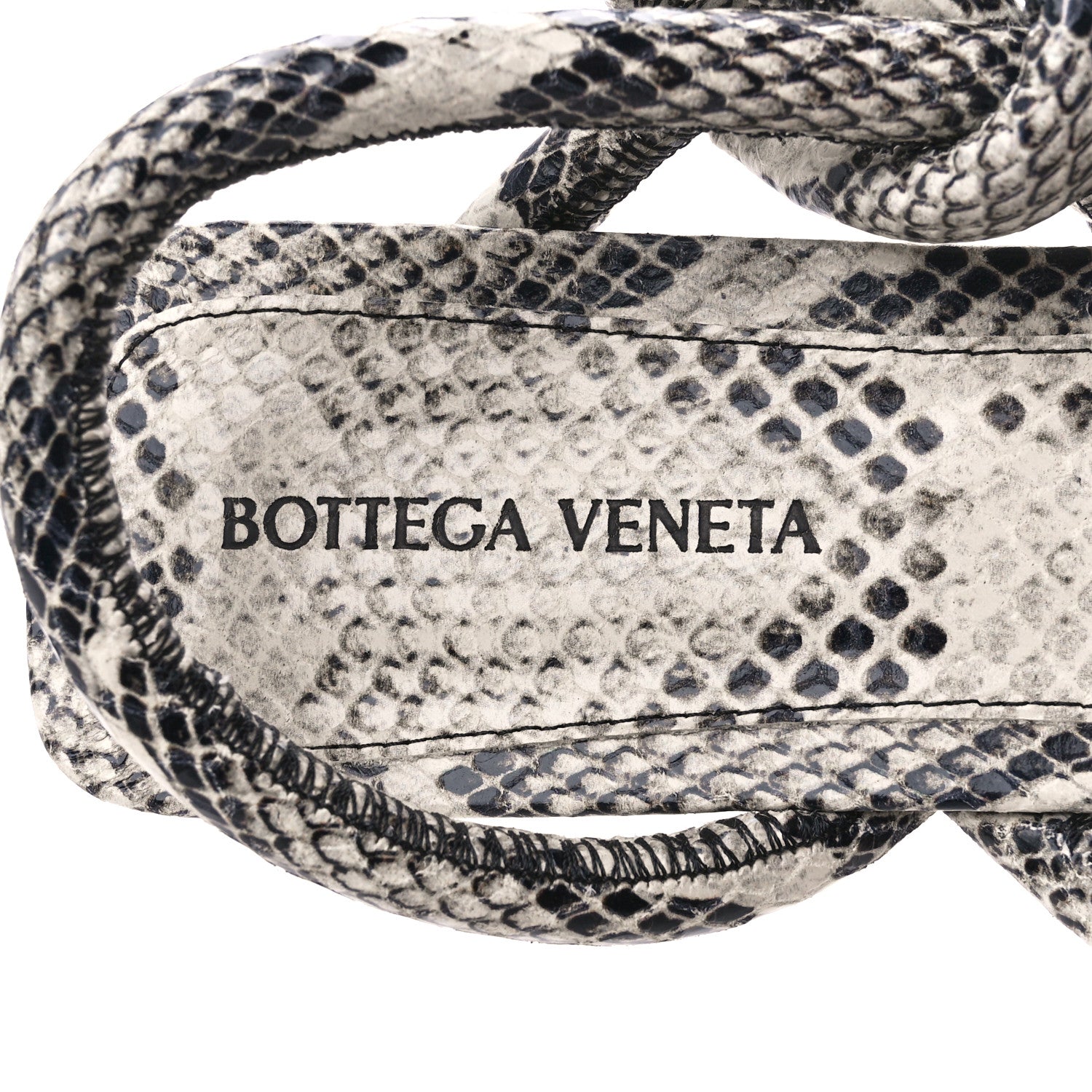Bottega Veneta Calfskin Knotted Python Print Jimbo Flat Sandals 40 White 7 of 7