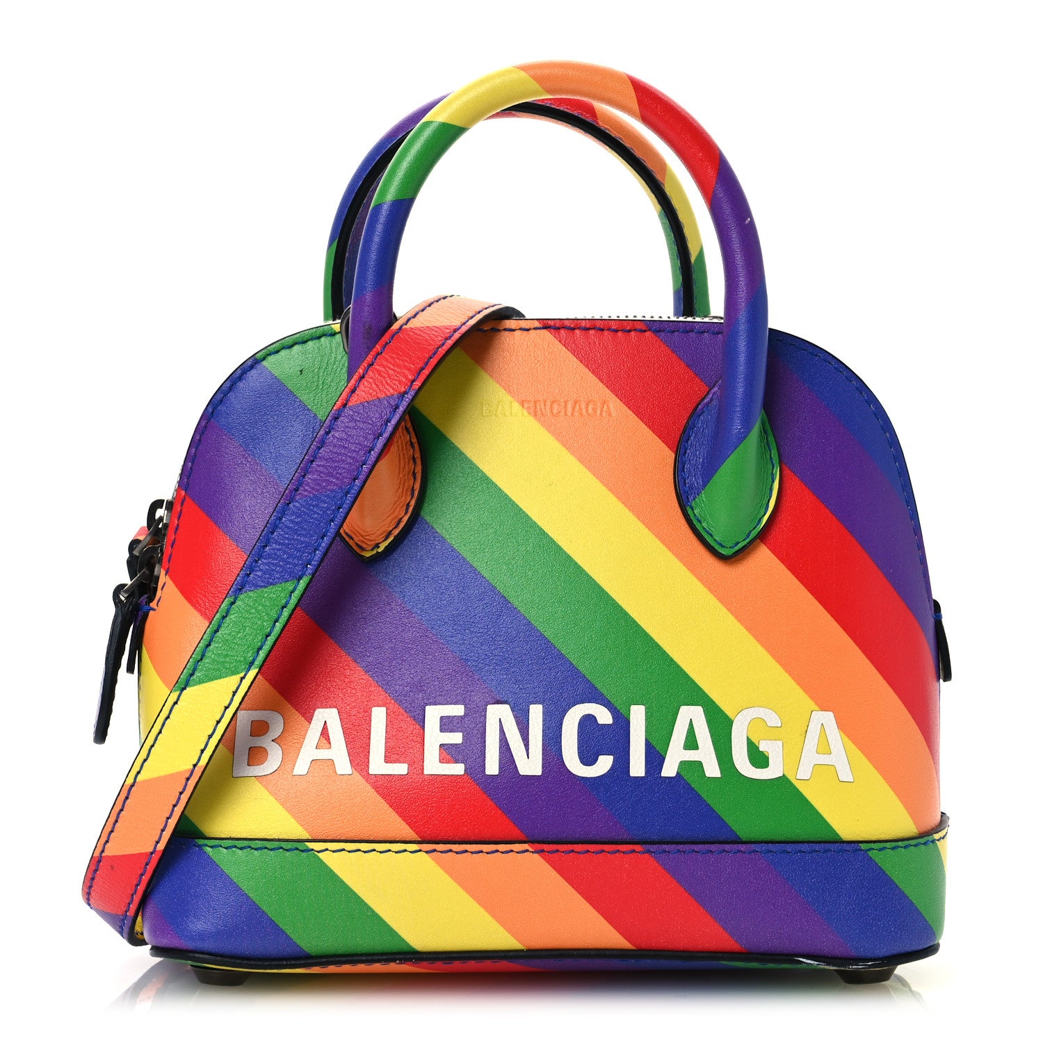 Balenciaga Smooth Calfskin Logo Rainbow XXS Ville Top Handle Bag Multicolor 1 of 16