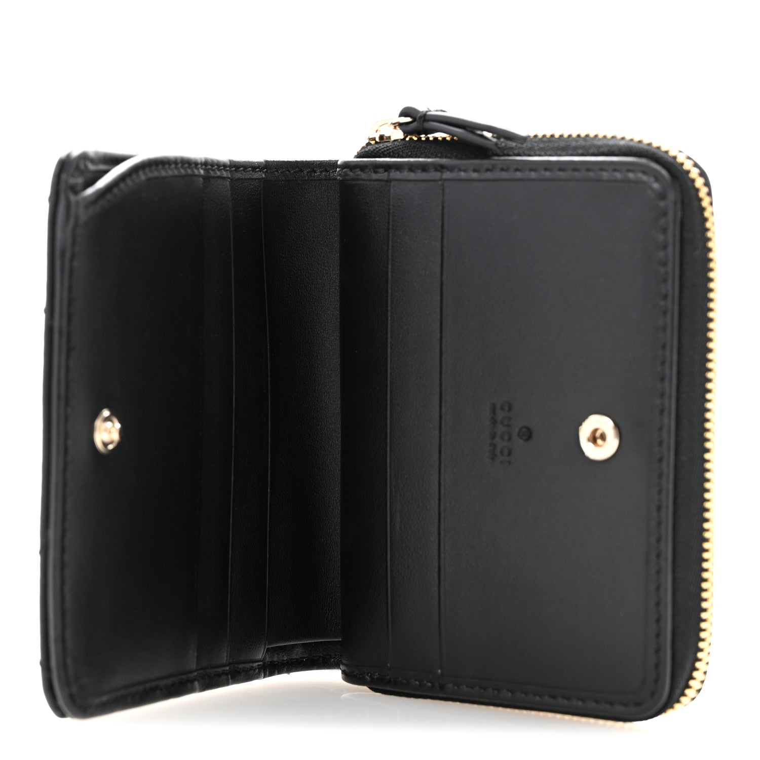 Gucci Calfskin Matelasse GG Marmont Compact Wallet Black 5 of 10