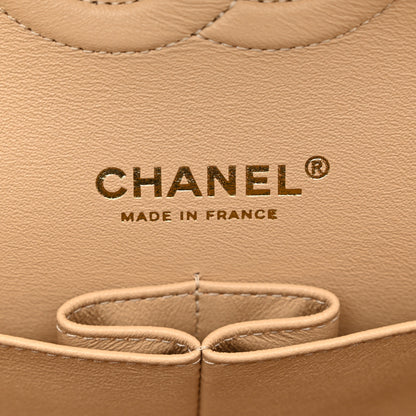 Chanel Lambskin Quilted Medium Double Flap Beige 6 of 11