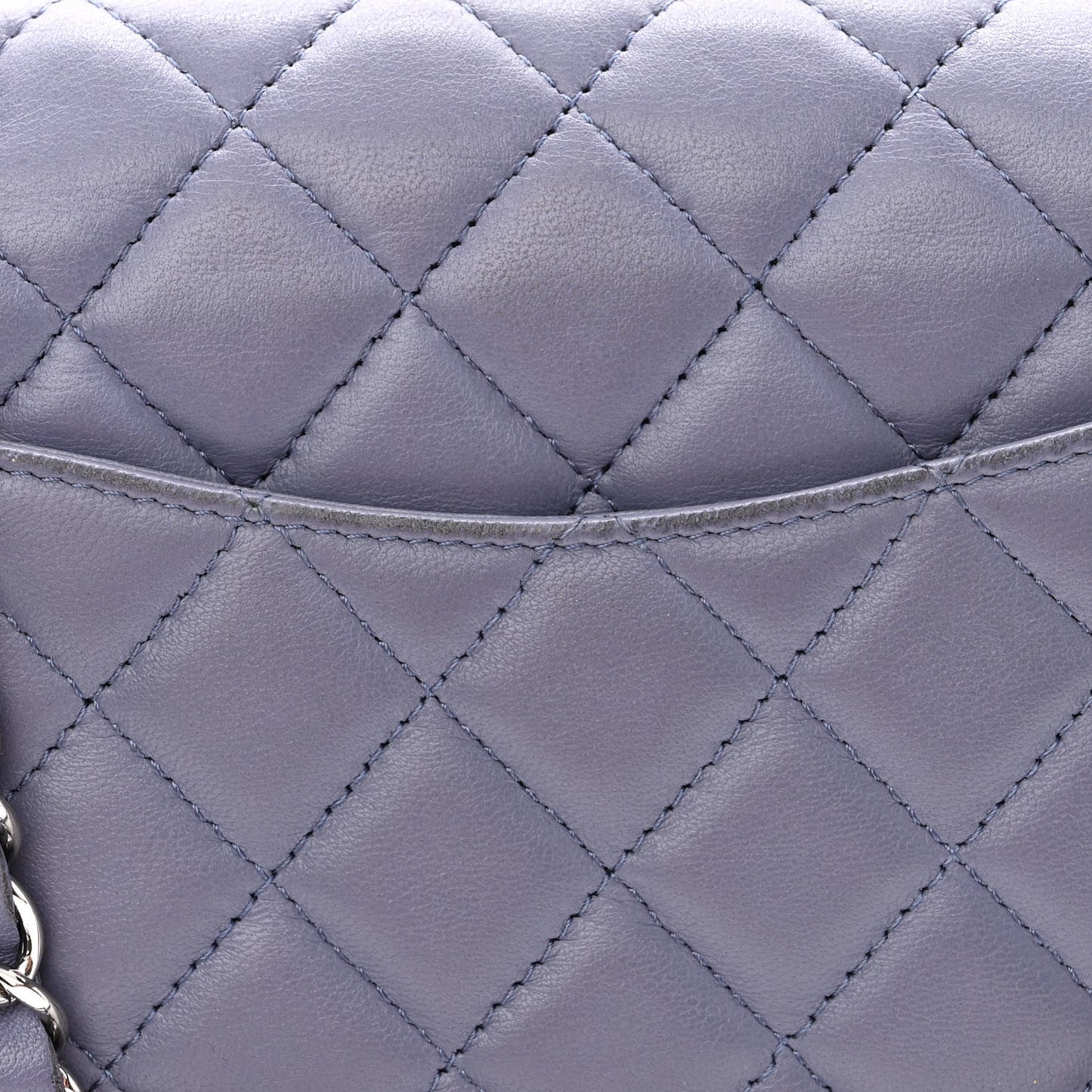 Lambskin Quilted Mini Rectangular Flap Light Purple