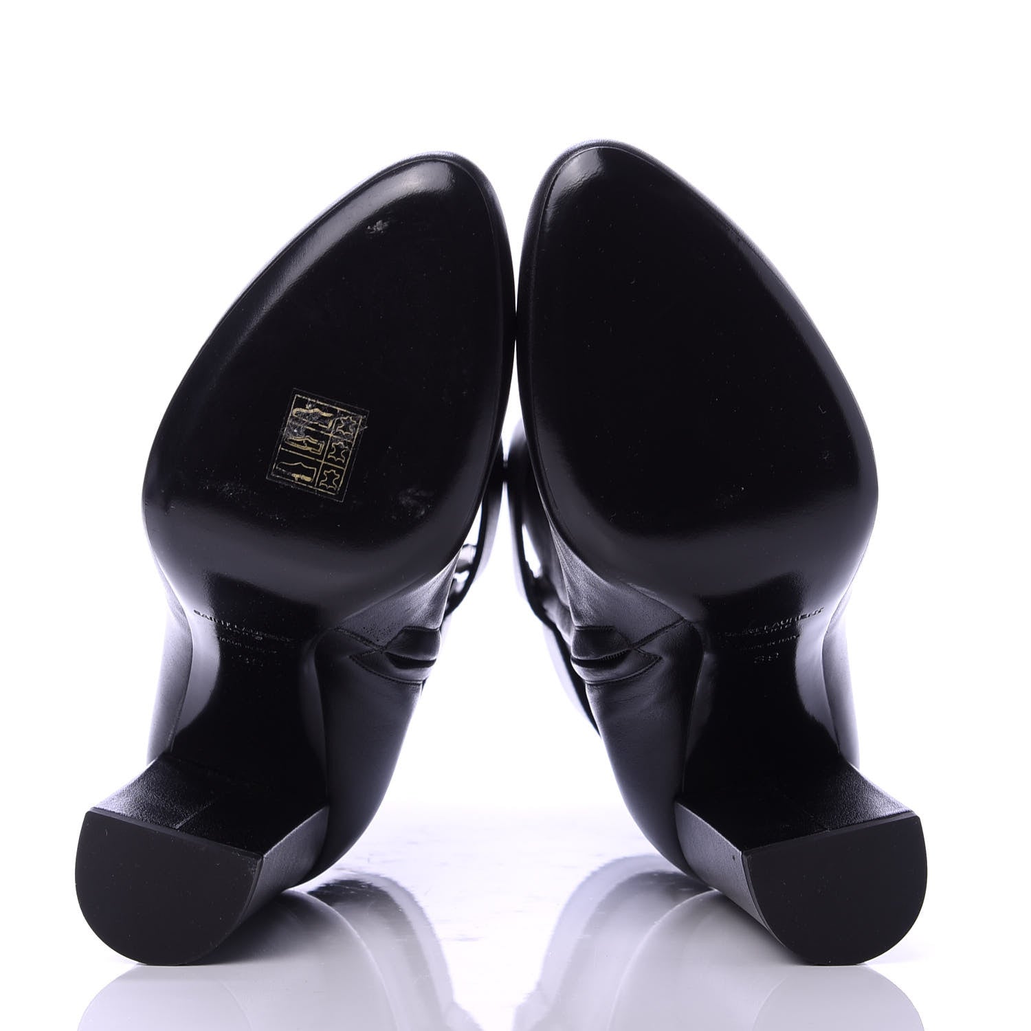 Saint Laurent Calfskin Joplin Buckle Booties 39 Black 5 of 11