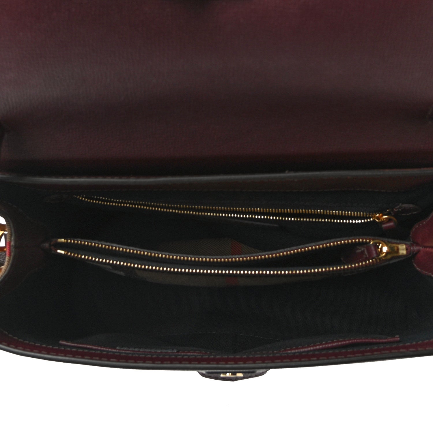 Burberry Derby Calfskin House Check Medium Camberley Burgundy 5 of 13