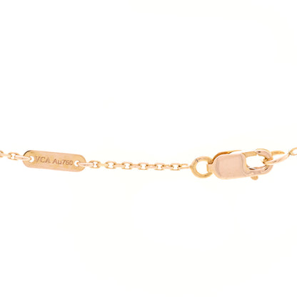 Van Cleef & Arpels 18K Rose Gold Carnelian Sweet Alhambra Pendant Necklace 4 of 4