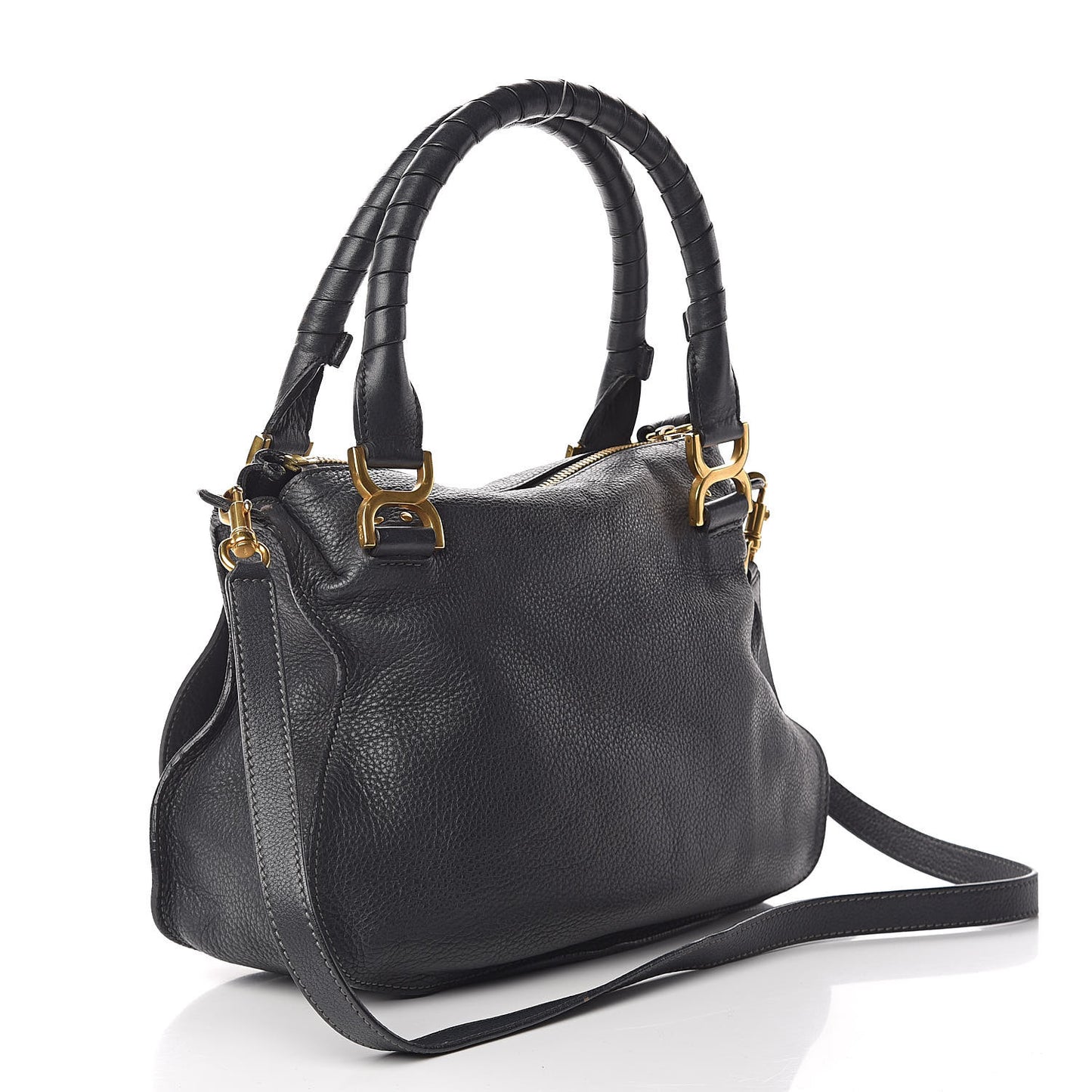 Calfskin Medium Marcie Satchel Black