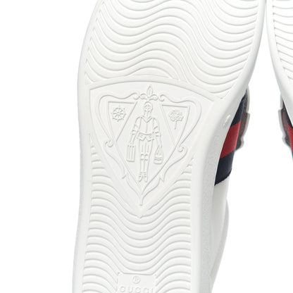 Gucci Calfskin Ayers Web Angry Cat Embroidered Mens Ace Sneakers 11 White 6 of 9