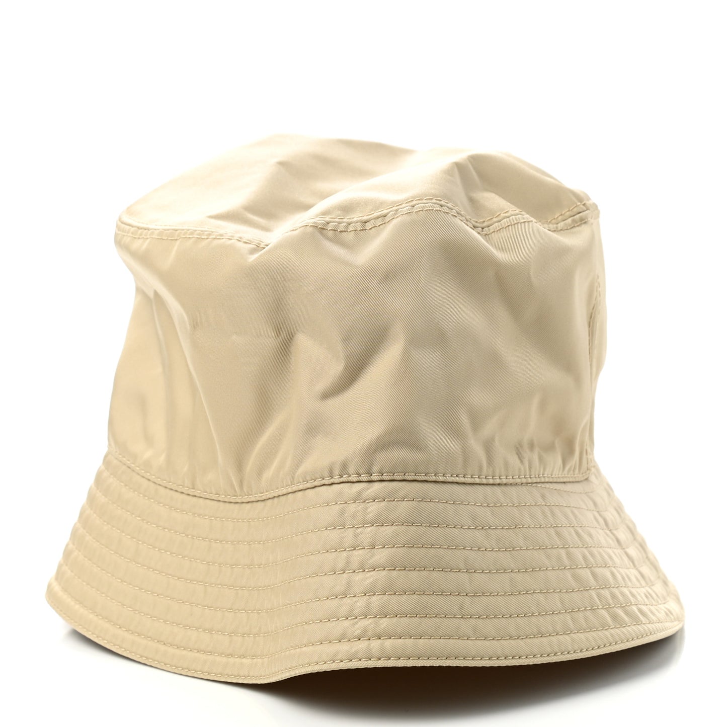 Re-Nylon Metal Triangle Logo Womens Bucket Hat M Deserto