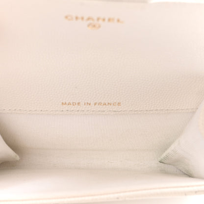 Chanel Caviar Quilted Flap Card Holder Wallet White 5 of 8
