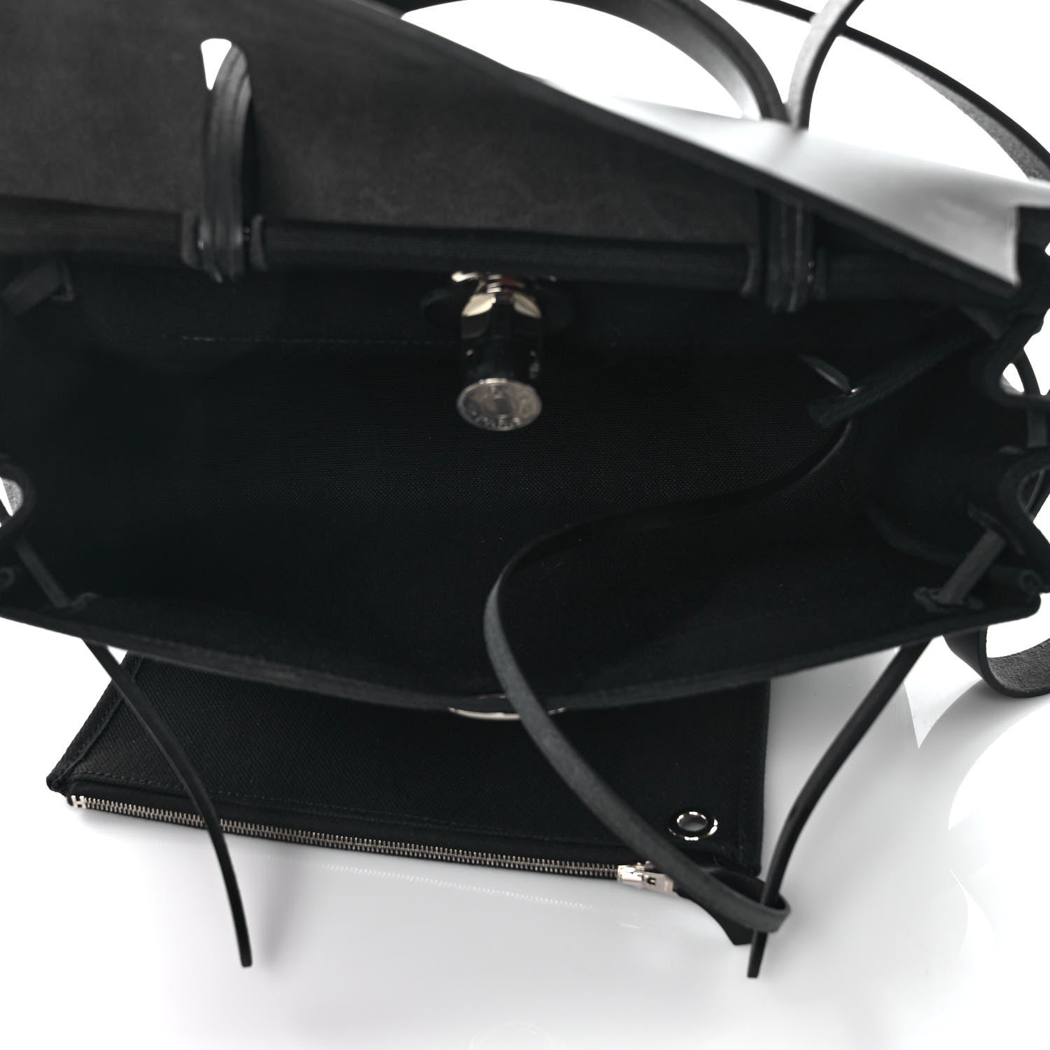 Hermes Military Toile Vache Hunter Herbag Zip PM 31 Black 6 of 9
